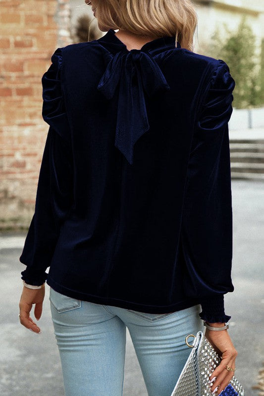 ROYAL BLUE Velvet blouse