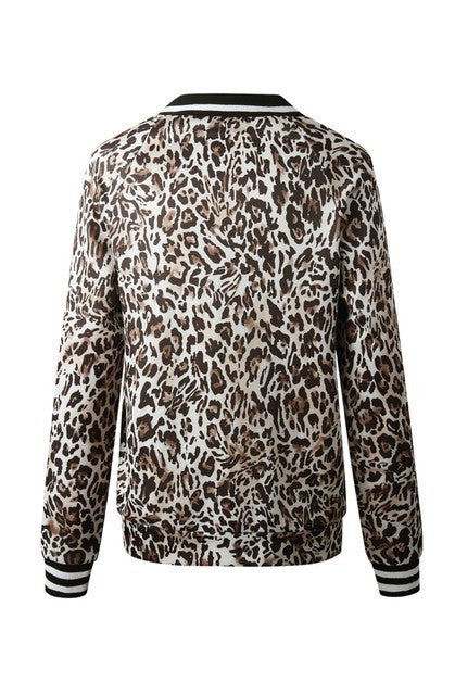 FAST LANE Leopard bomber jacket