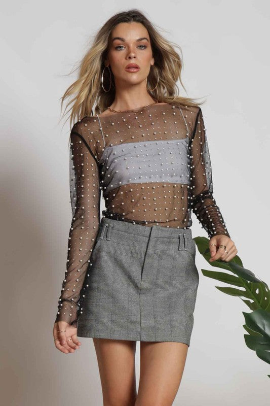 DREAMIN OUT LOUD Black sheer top