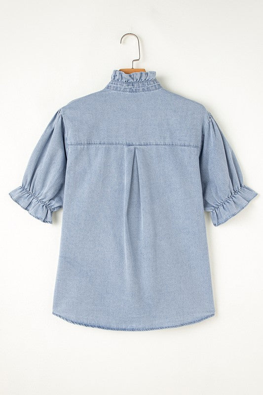 RIDE OUT Denim Chambray top