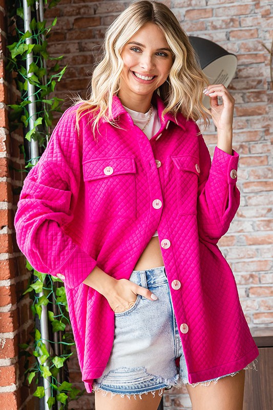 GIRLS ARE BACK IN TOWN Hot pink Shacket