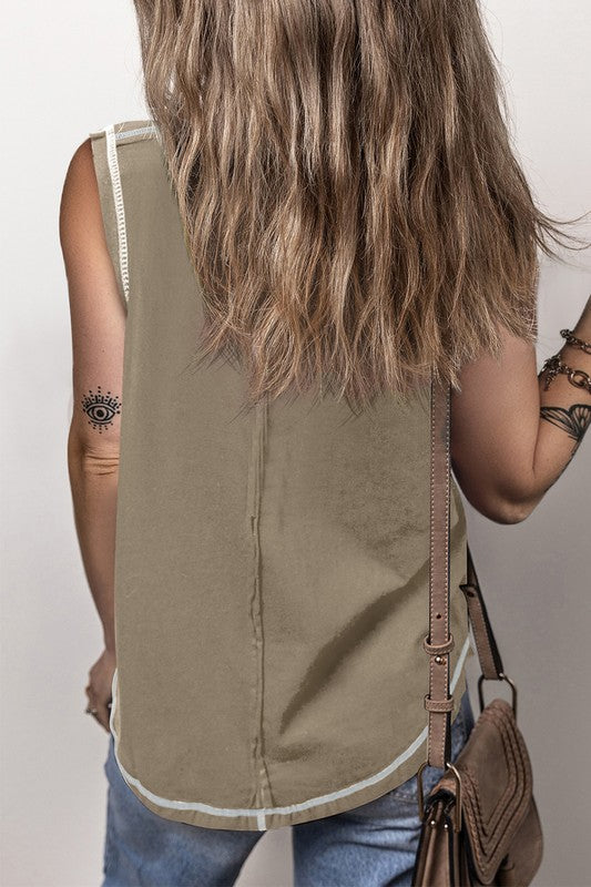 YESTERDAY WAS ALL WE HAD Khaki tank