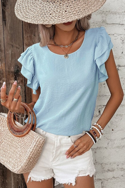 SUMMER BREEZE Blue top