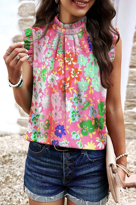 WHAT A FEELING Floral tank