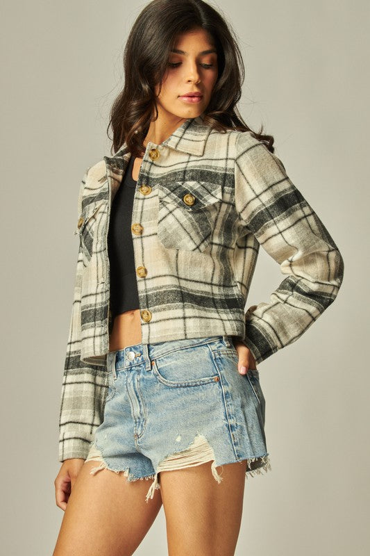 WE FLY HIGH black plaid jacket