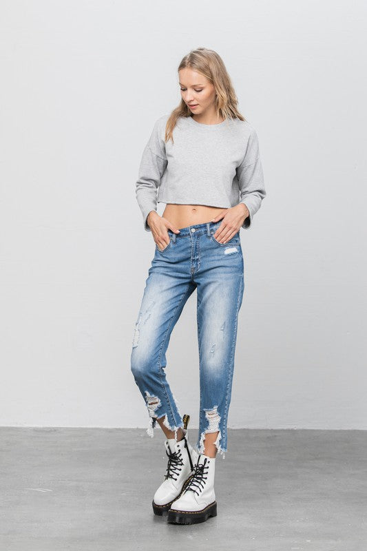 RIGHT BACK High Rise Boyfriend Jeans