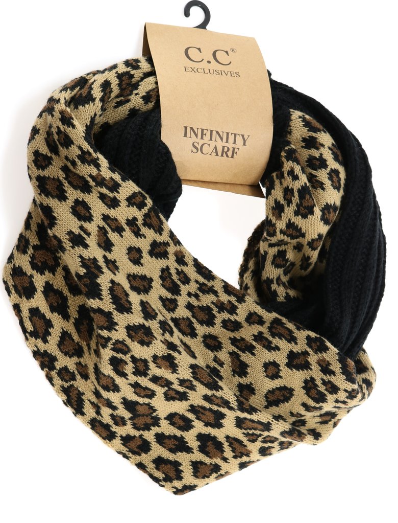 zzzLEOPARD & BLACK CC Infinity Scarf