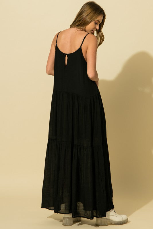 ON THE RUN Black Maxi Dress