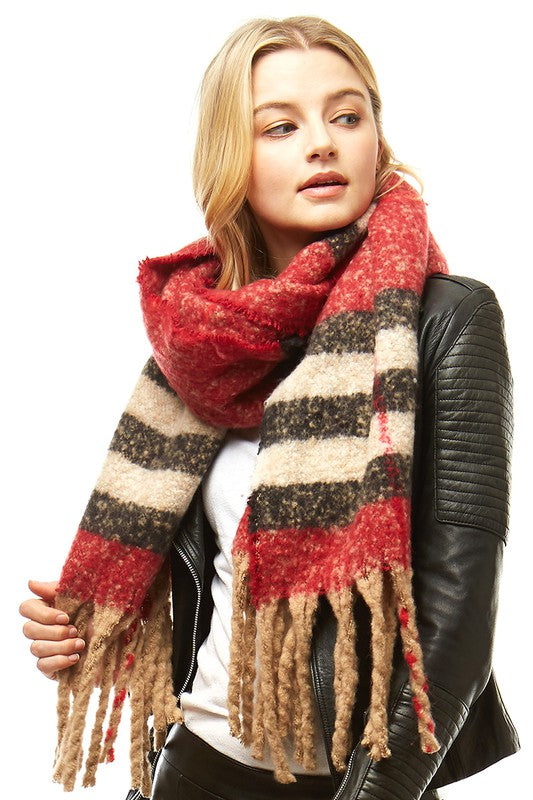 ROPE THE MOON Red plaid scarf