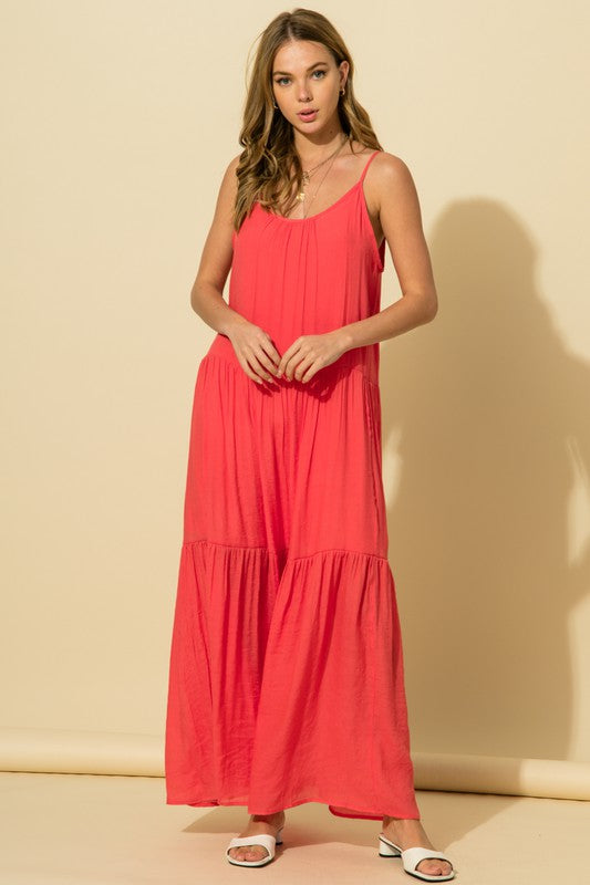 GOTTA BE YOU Coral Maxi Dress