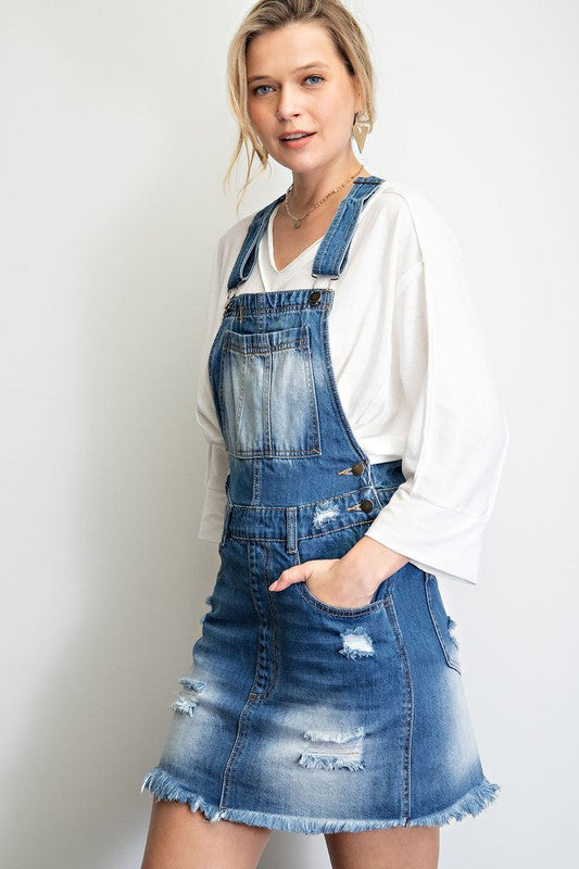 LOVE REMAINS Overall mini dress