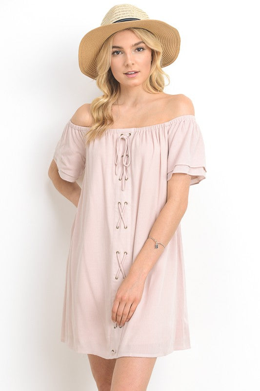 MAKE YOU LOVE ME Pink mini dress