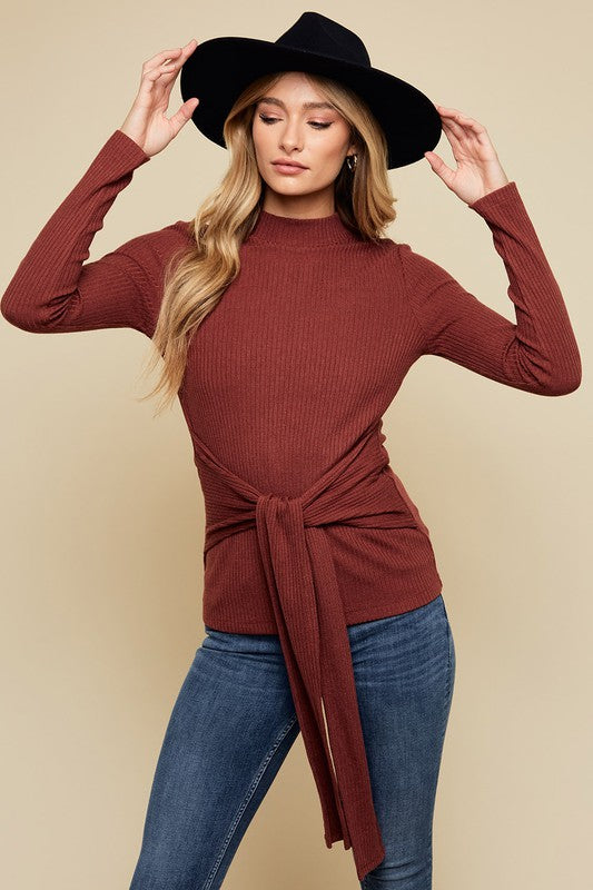 GLORY OF LOVE Rust Ribbed Top