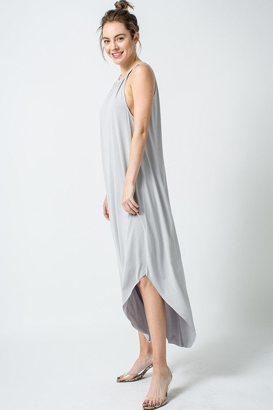 I CHOOSE YOU Stone-colored Maxi Dress