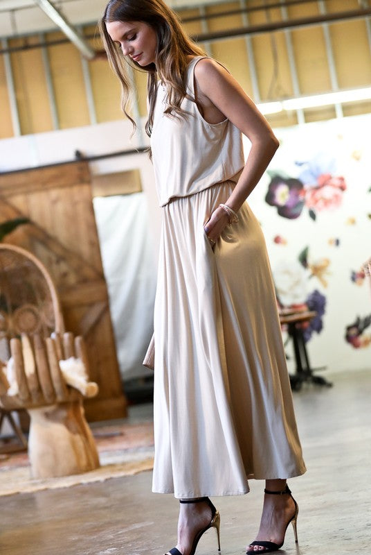 YOU DID IT AGAIN Heathered Gray Maxi Dress