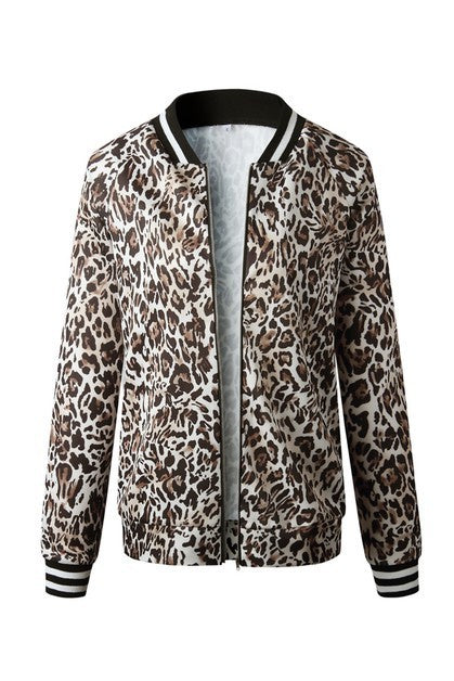 FAST LANE Leopard bomber jacket