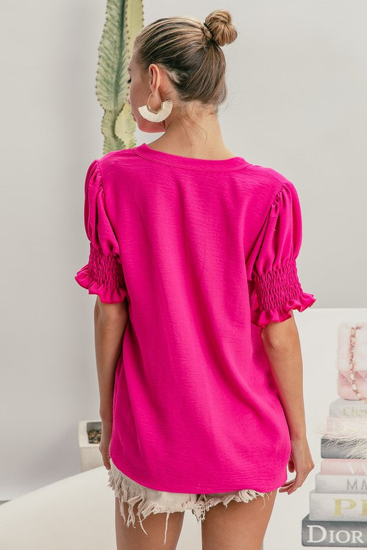 ANGELIC EYES Hot pink top