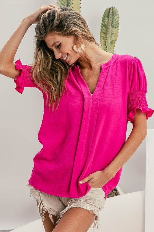 ANGELIC EYES Hot pink top