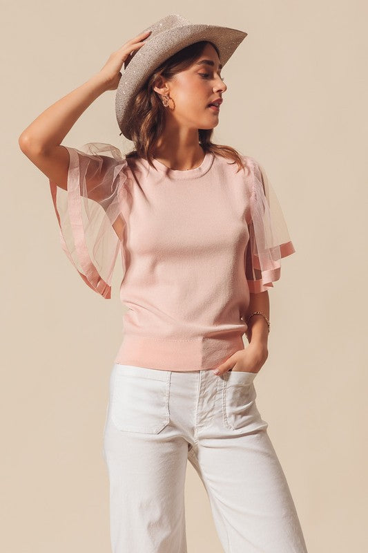 DAYDREAMING IN PINK knit top