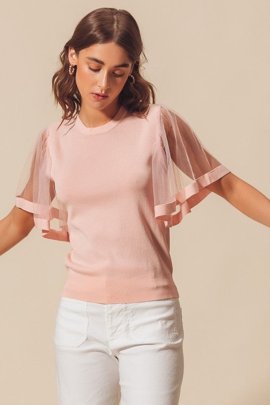 DAYDREAMING IN PINK knit top