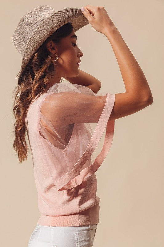 DAYDREAMING IN PINK knit top