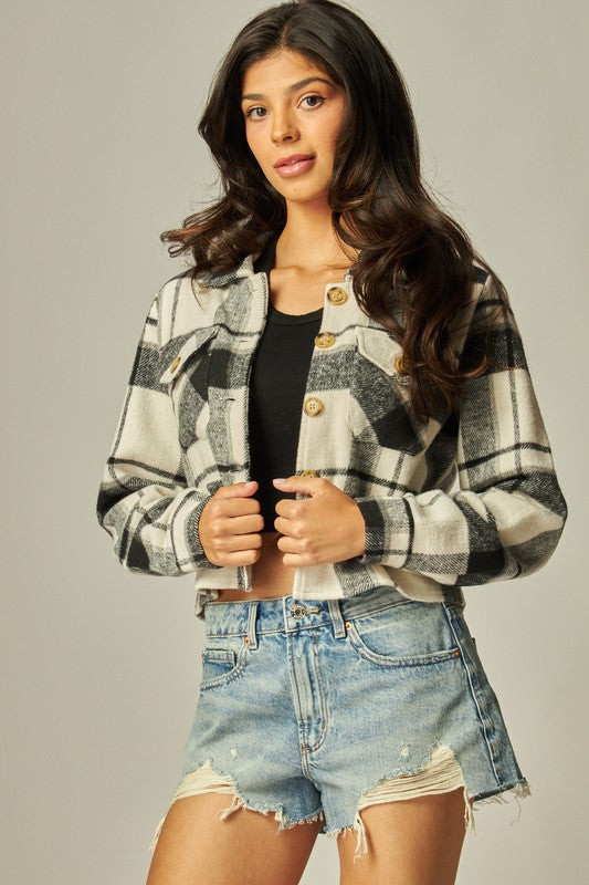 WE FLY HIGH black plaid jacket