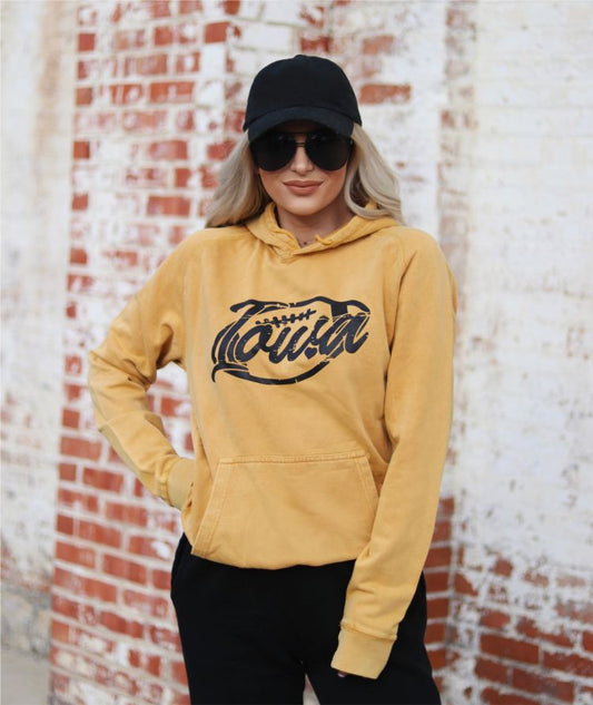 IOWA FOOTBALL VINTAGE WASHED Mustard & Black (PRE-ORDER ONLY)