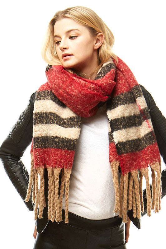 ROPE THE MOON Red plaid scarf