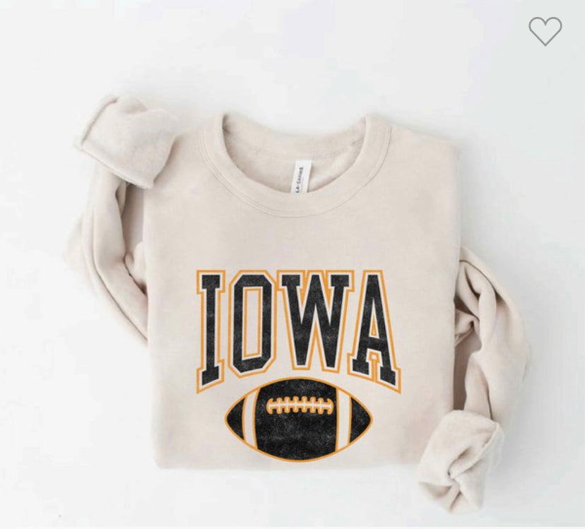 IOWA FOOTBALL CREME SWEATSHIRT