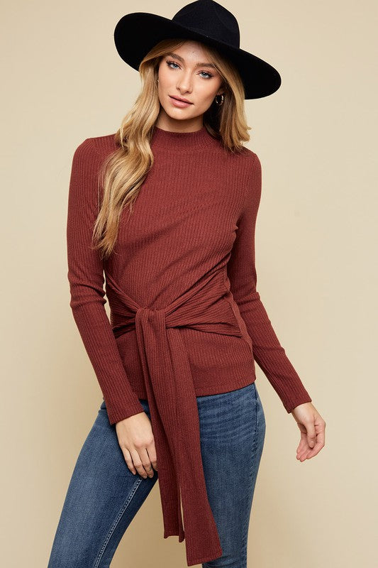 GLORY OF LOVE Rust Ribbed Top