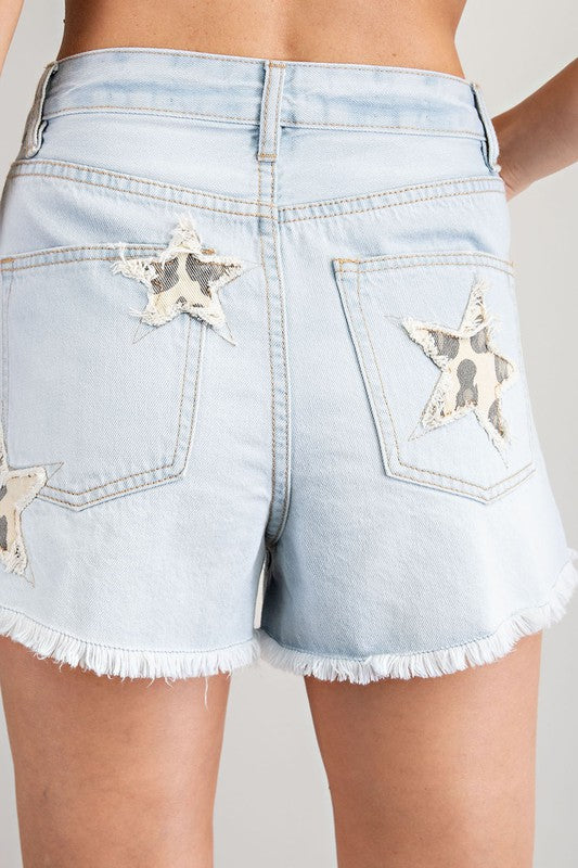 THIS MAGIC MOMENT Shorts with leopard stars