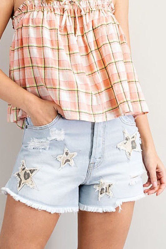 THIS MAGIC MOMENT Shorts with leopard stars